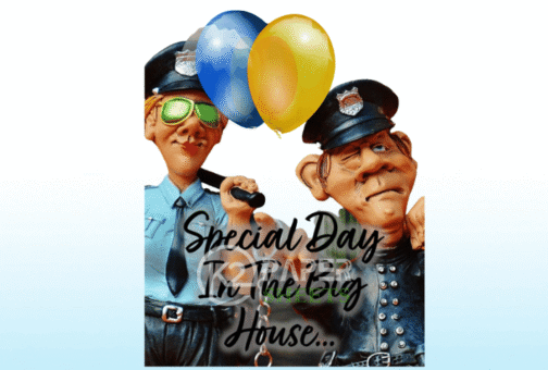 K2 spice paper spray on big house birthday card